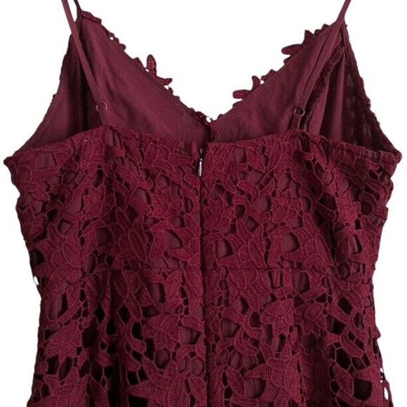 ASTR The Label Lace A-Line Midi Romantic Feminine Party Dress Red Size Medium - Picture 7 of 8
